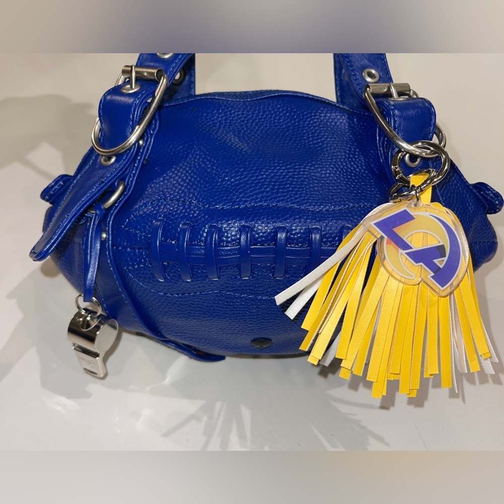 Rams blue leather football purse